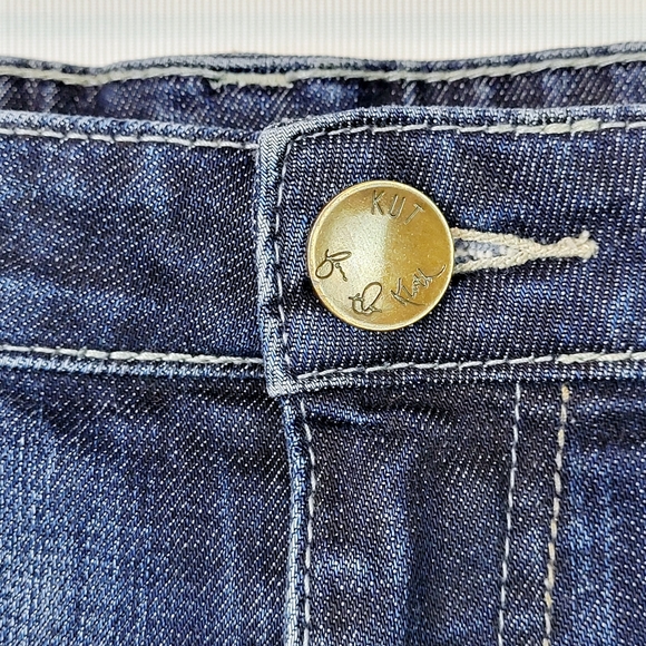 KUT from the Kloth Natalie Crop Capri Blue Jeans Size 6~Cuffed Hem~32×18 - Picture 4 of 10